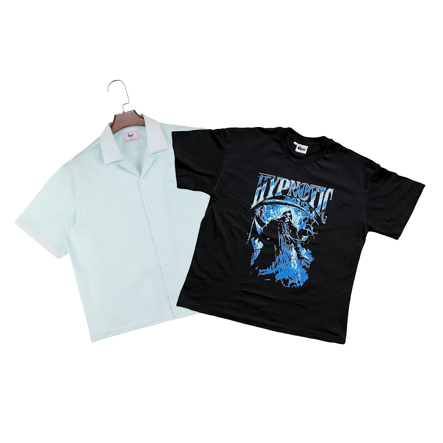 "hyp" Button Up + "The Scythe" Tee (Blue)