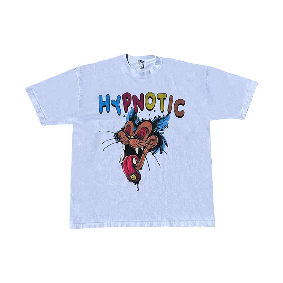 Hypnotic Clothing "Take a Trip" graphic short-sleeve T-shirt with cartoon character design on white background.